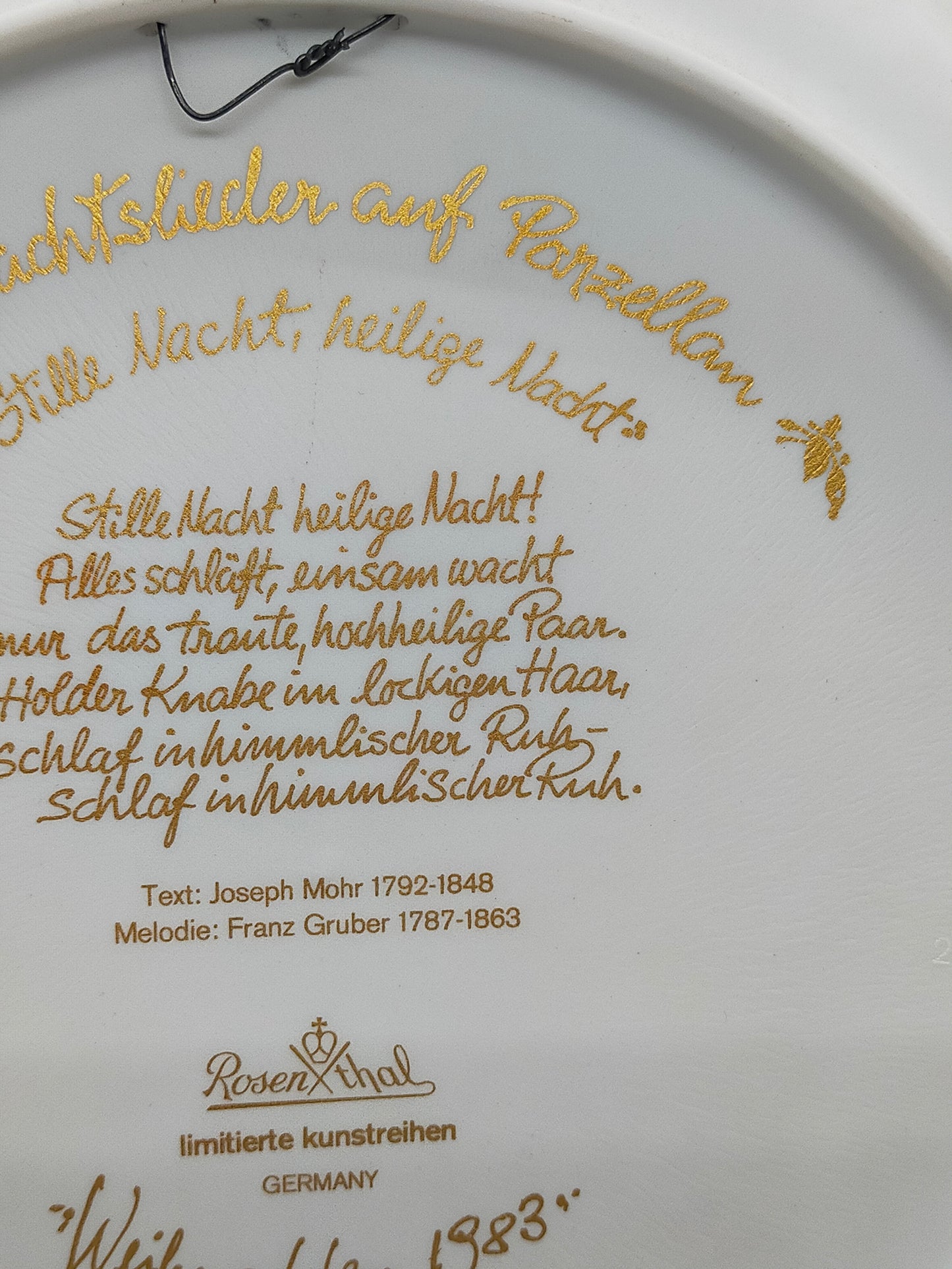 Rosenthal Weihnachtsteller 1983 Stille Nacht – Kunstvoll gestaltet