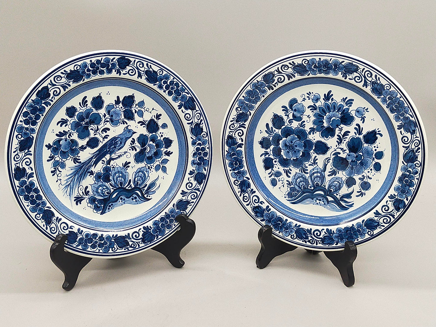 Zwei Delft Wandteller Klassisch Blau-Weiß