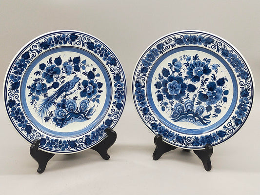 Zwei Delft Wandteller Klassisch Blau-Weiß