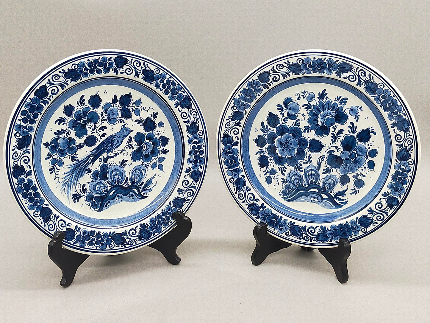 Zwei Delft Wandteller Klassisch Blau-Weiß