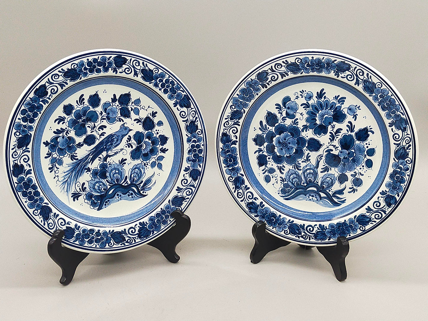 Zwei Delft Wandteller Klassisch Blau-Weiß