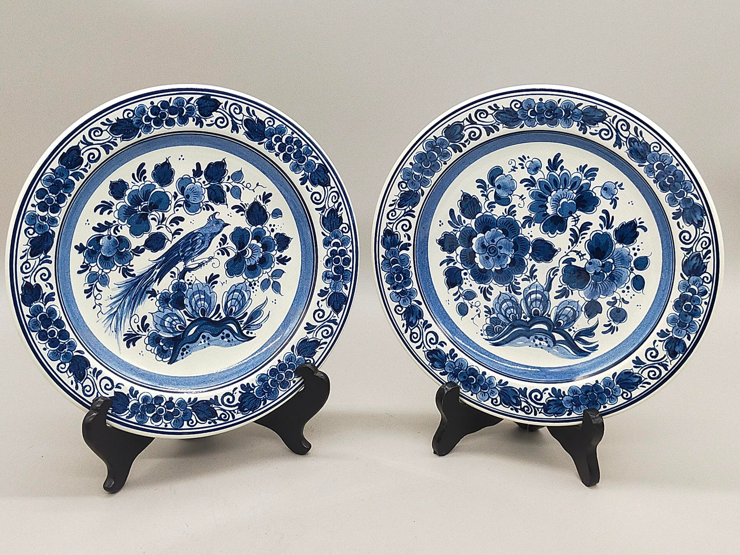 Zwei Delft Wandteller Klassisch Blau-Weiß