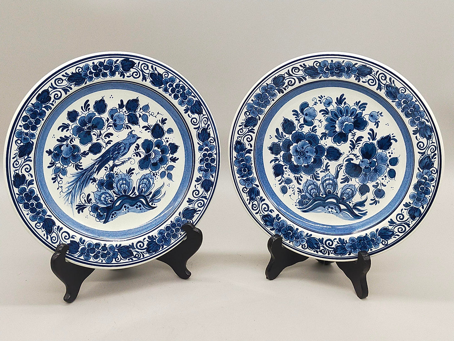 Zwei Delft Wandteller Klassisch Blau-Weiß