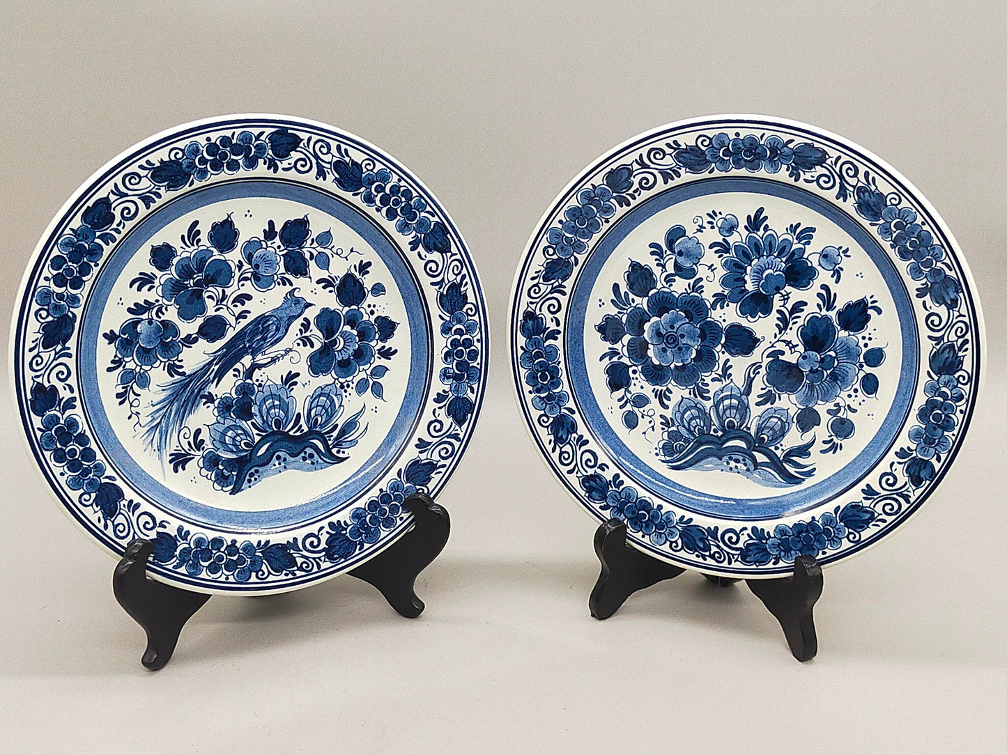 Zwei Delft Wandteller Klassisch Blau-Weiß