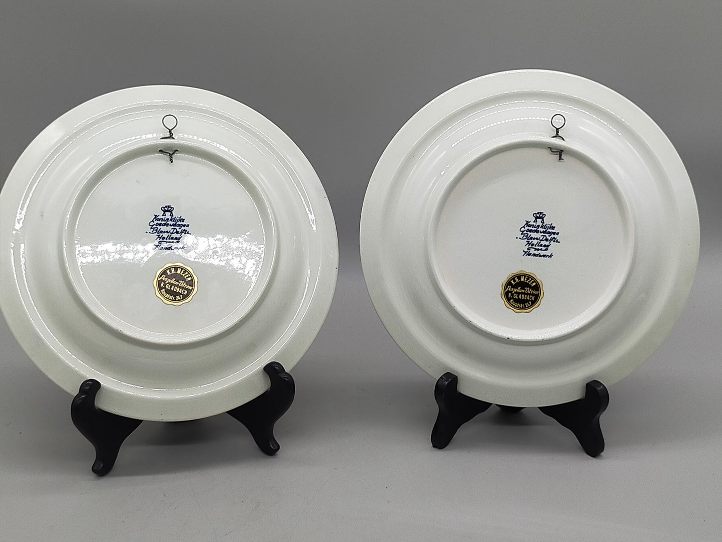 Zwei Delft Wandteller Klassisch Blau-Weiß