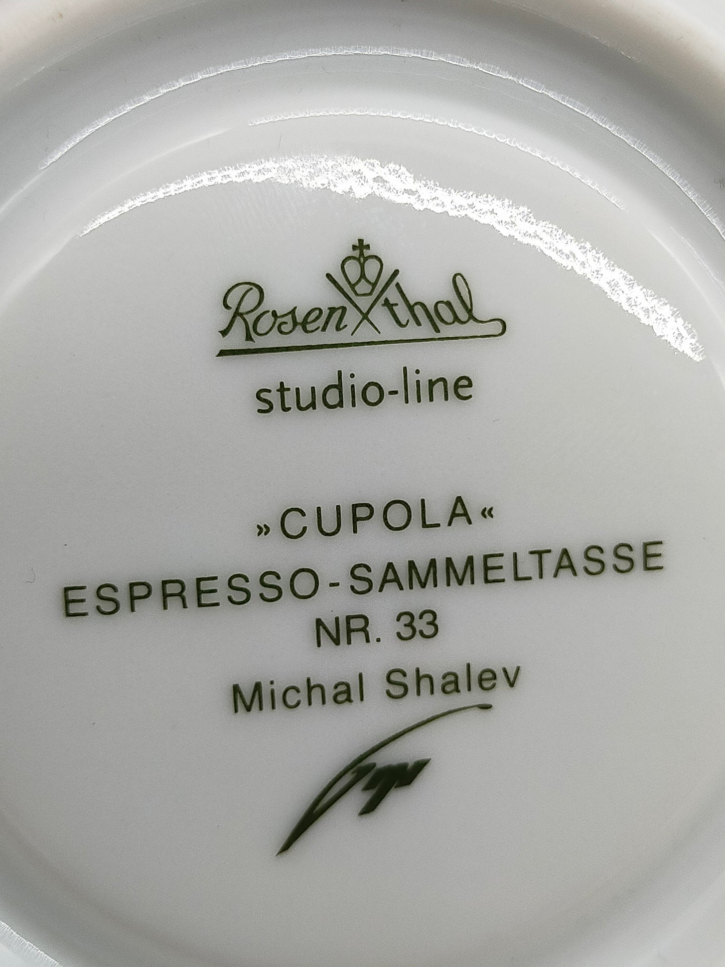 Rosenthal Cupola Espresso Sammeltasse Nr. 33 Michal Shalev