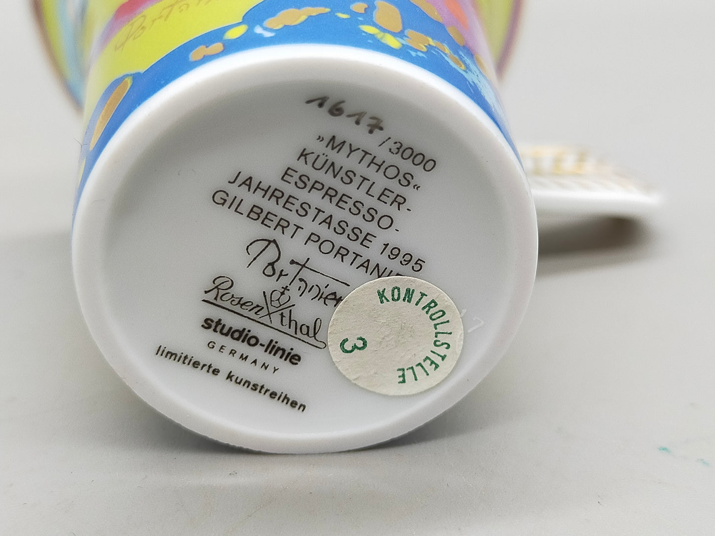 Rosenthal Mythos Espresso Jahrestasse 1995 Gilbert Portanier