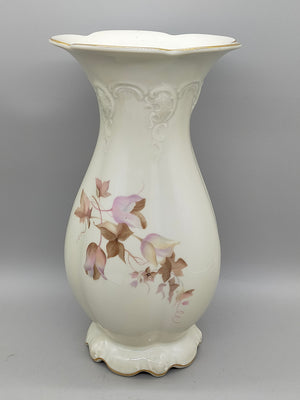 Elegante Rosenthal Moliere Porzellan Vase Blumendekor & Goldrand