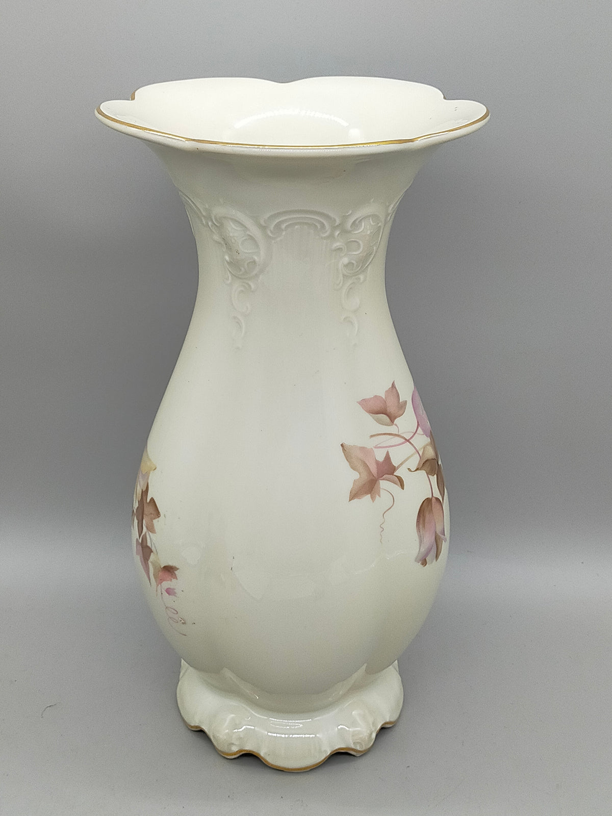 Elegante Rosenthal Moliere Porzellan Vase Blumendekor & Goldrand – Gallery Jarrodi