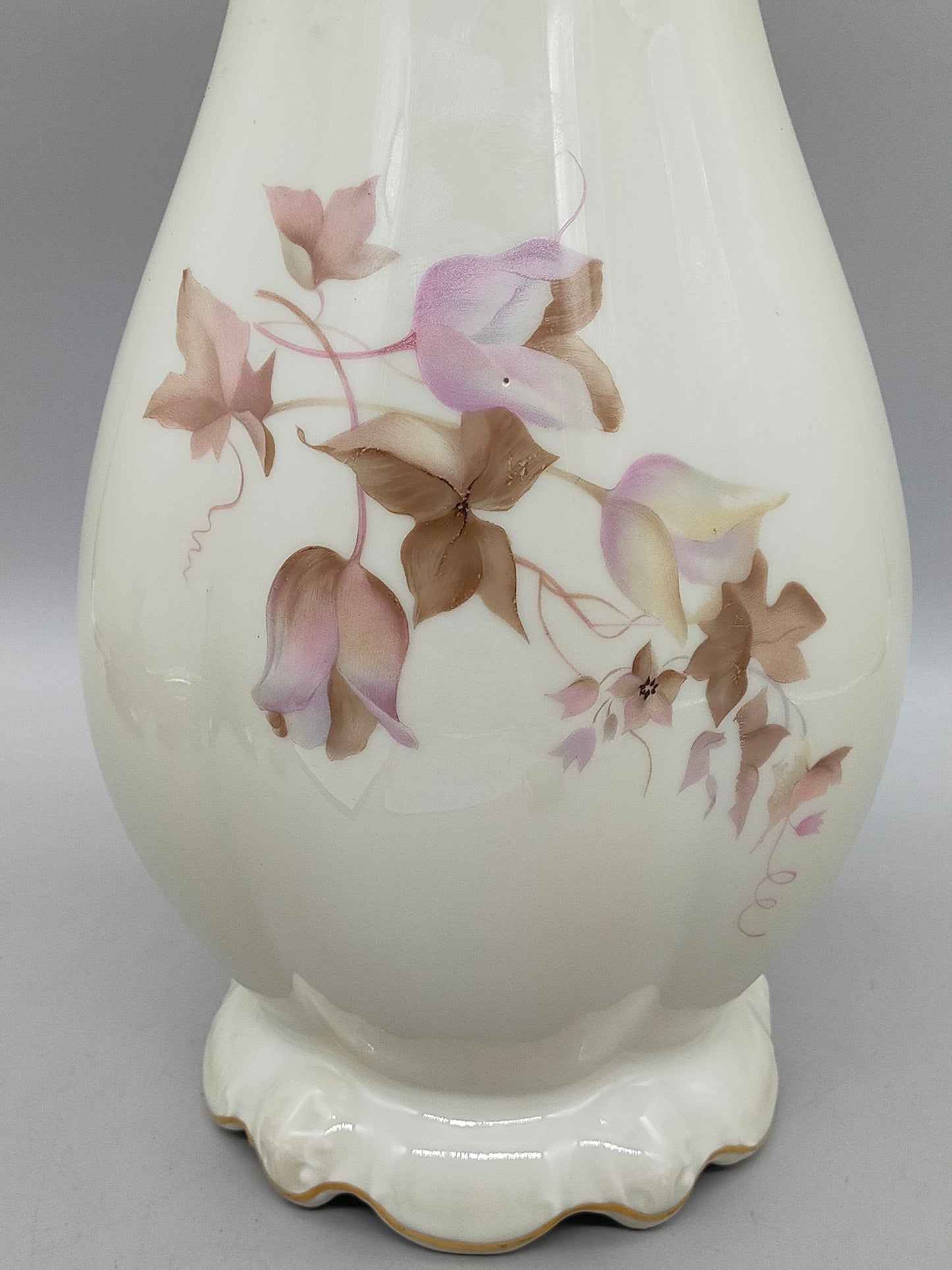 Elegante Rosenthal Moliere Porzellan Vase Blumendekor & Goldrand
