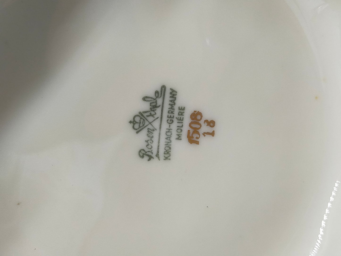 Elegante Rosenthal Moliere Porzellan Vase Blumendekor & Goldrand
