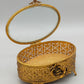 Antike Vintage Schmuckschatulle mit Glasdeckel und Rosen-Dekor