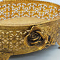 Antike Vintage Schmuckschatulle mit Glasdeckel und Rosen-Dekor