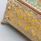 Antike Ormolu Schmuckschatulle mit Glasdeckel und Rosen-Dekor