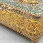 Antike Ormolu Schmuckschatulle mit Glasdeckel und Rosen-Dekor