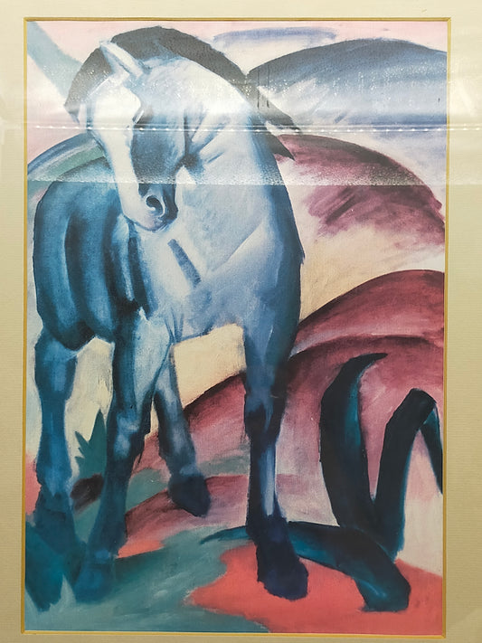 Deutsche Schule (XX) – Blaues Pferd nach Franz Marc Kunstdruck
