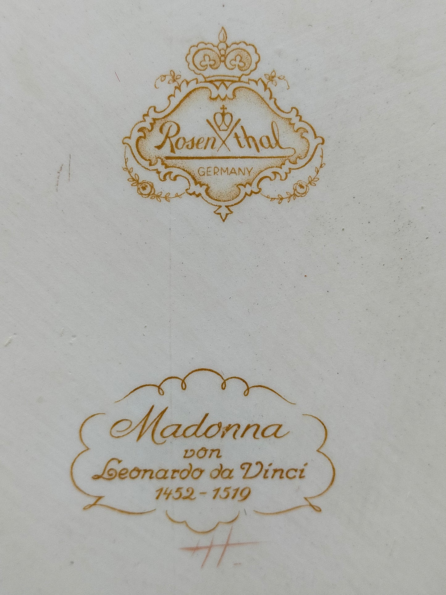 Rosenthal Porzellanbild – Madonna von Leonardo da Vinci – Gerahmt