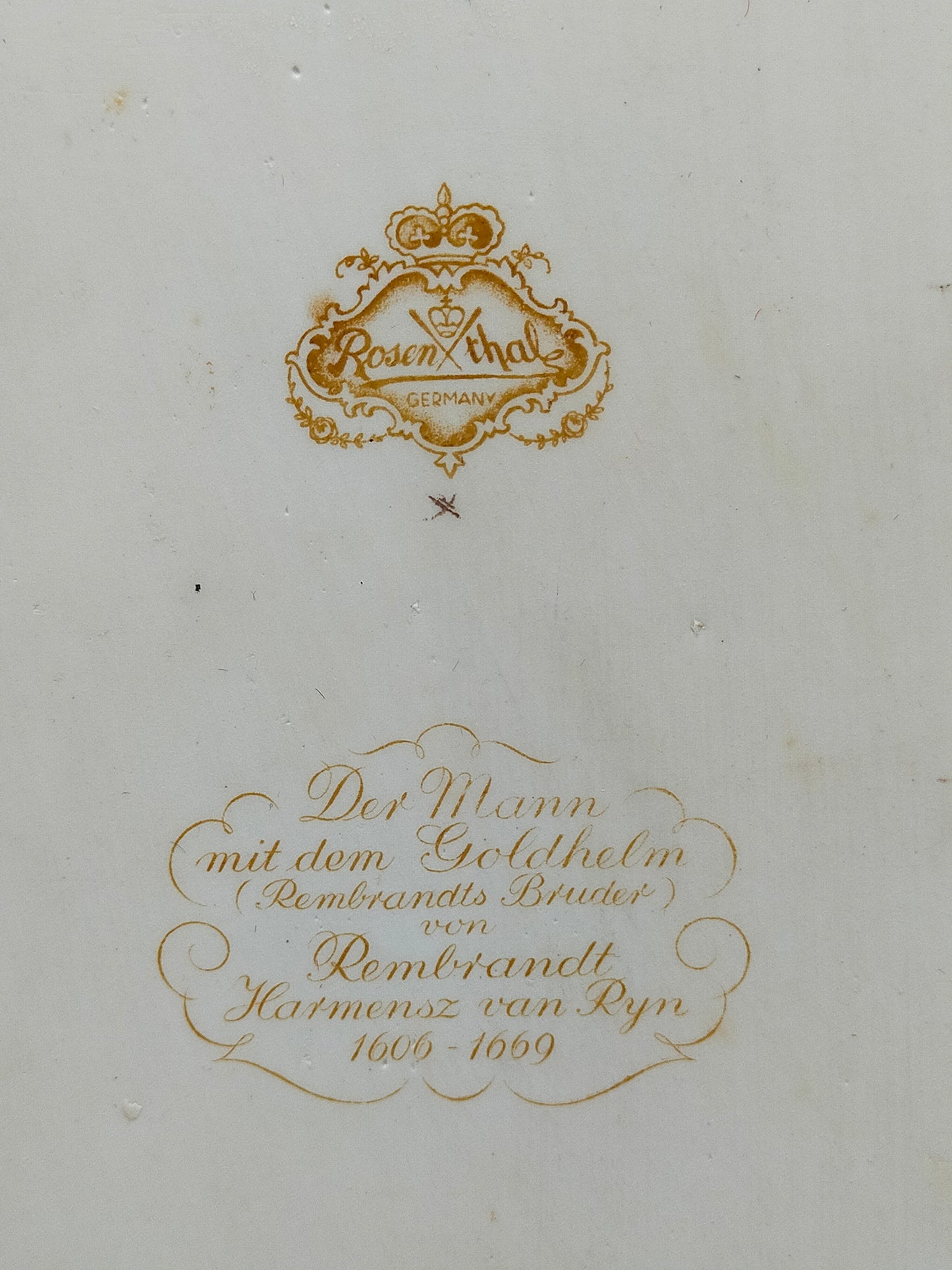Rosenthal Porzellanbild Der Mann mit dem Goldhelm