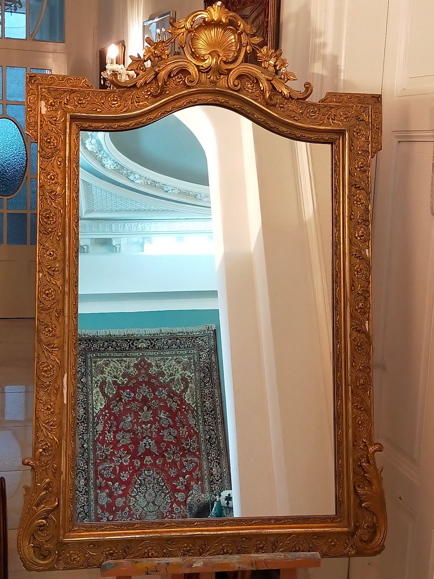Prunkvoller Barock Wandspiegel Goldener Prachtrahmen