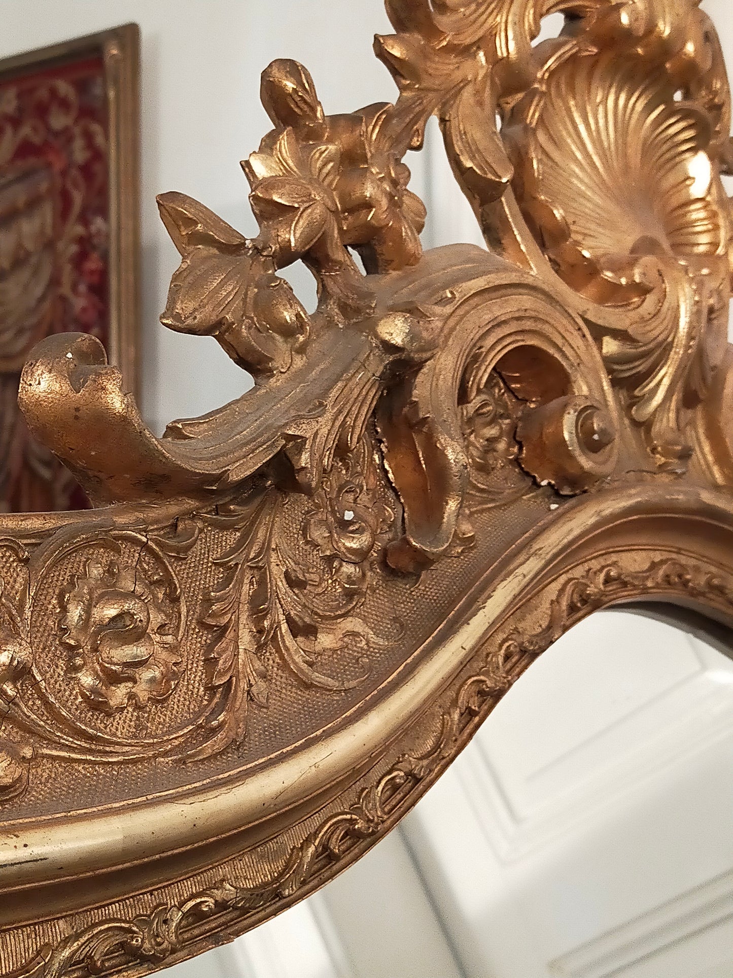 Prunkvoller Barock Wandspiegel Goldener Prachtrahmen