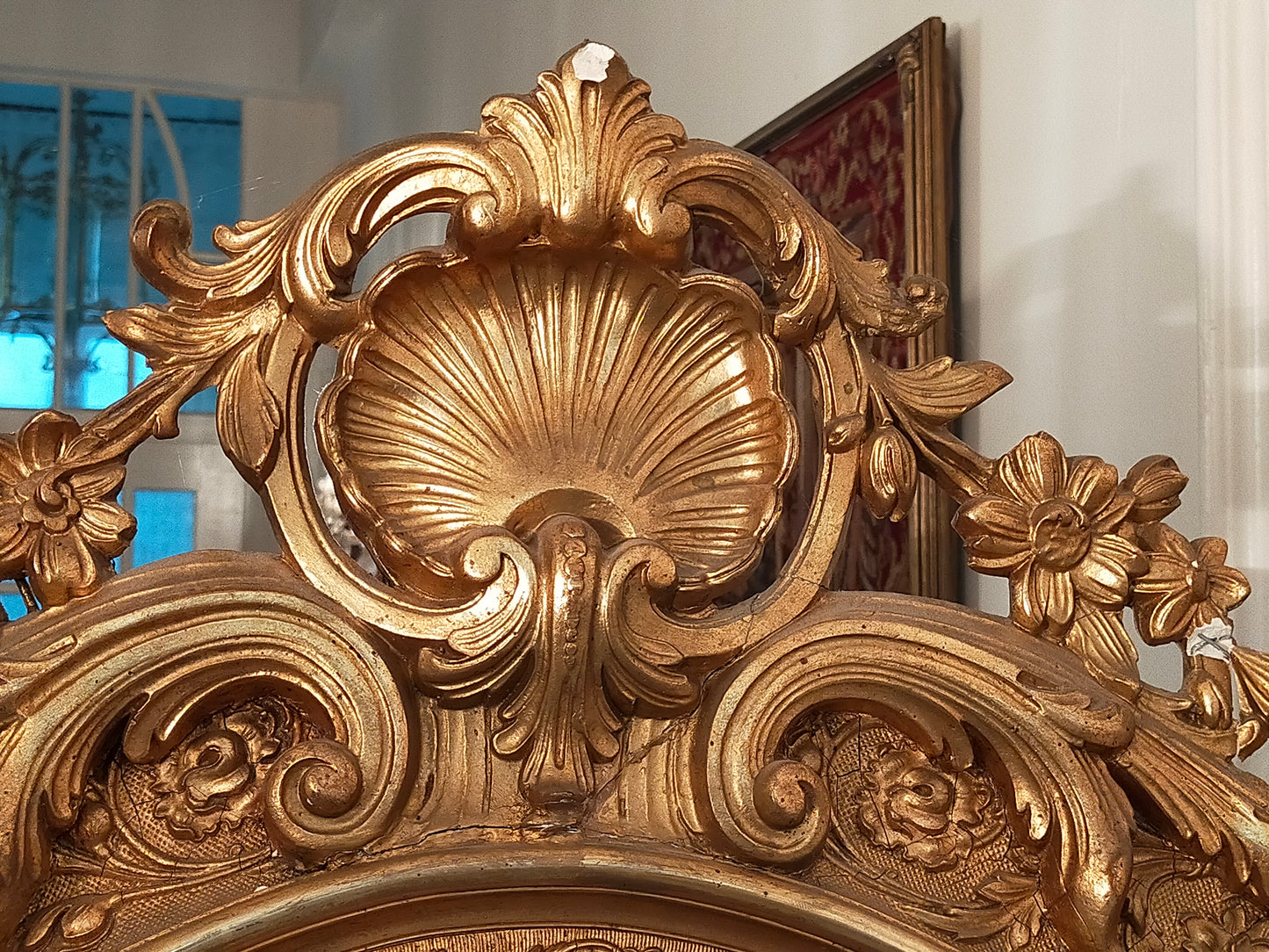 Prunkvoller Barock Wandspiegel Goldener Prachtrahmen