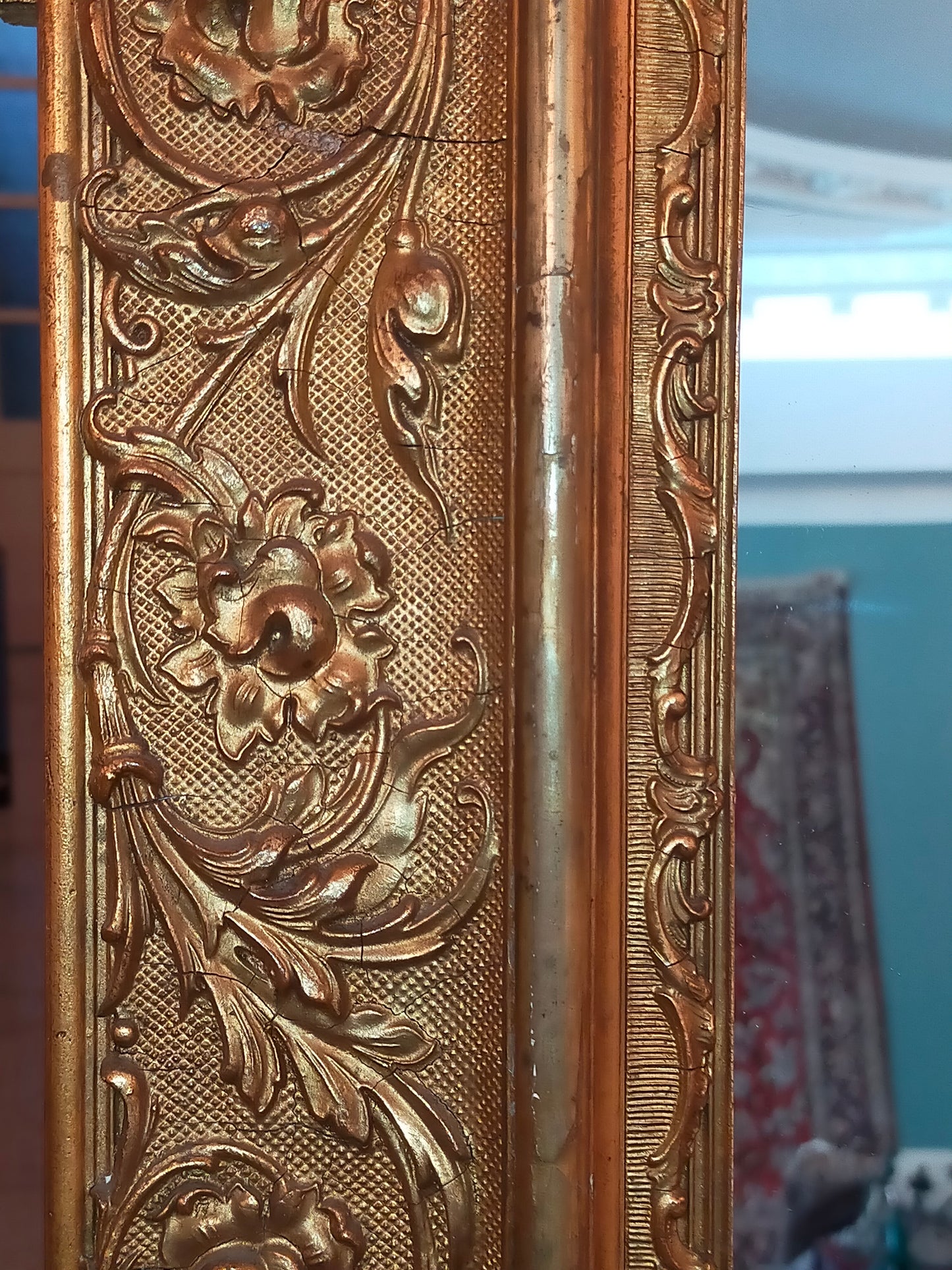 Prunkvoller Barock Wandspiegel Goldener Prachtrahmen