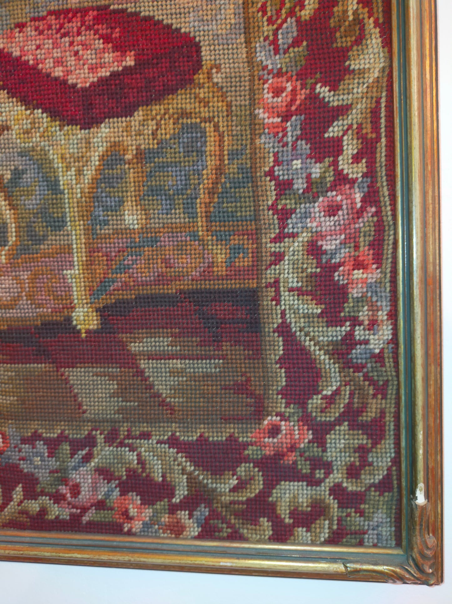 Klassischer Gobelin Wandbehang Höfische Szene im Prachtrahmen