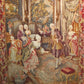 Klassischer Gobelin Wandbehang Höfische Szene im Prachtrahmen