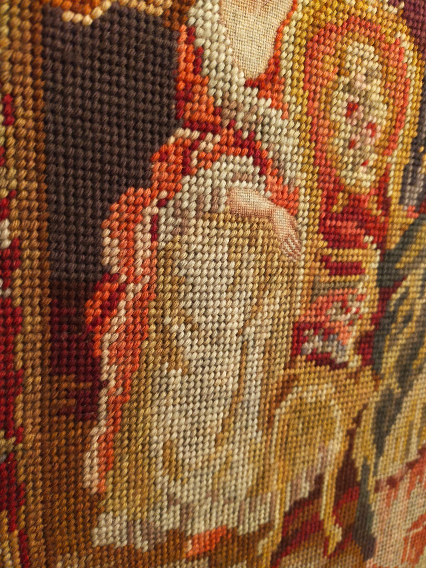 Klassischer Gobelin Wandbehang Höfische Szene im Prachtrahmen