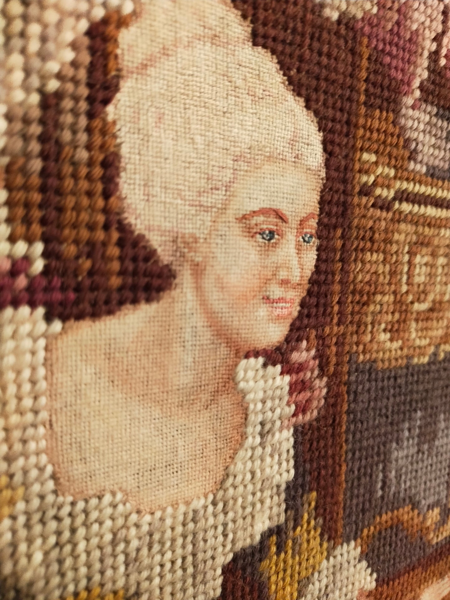 Klassischer Gobelin Wandbehang Höfische Szene im Prachtrahmen