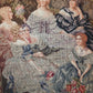 Großer Wandgobelin Elegante Damengesellschaft