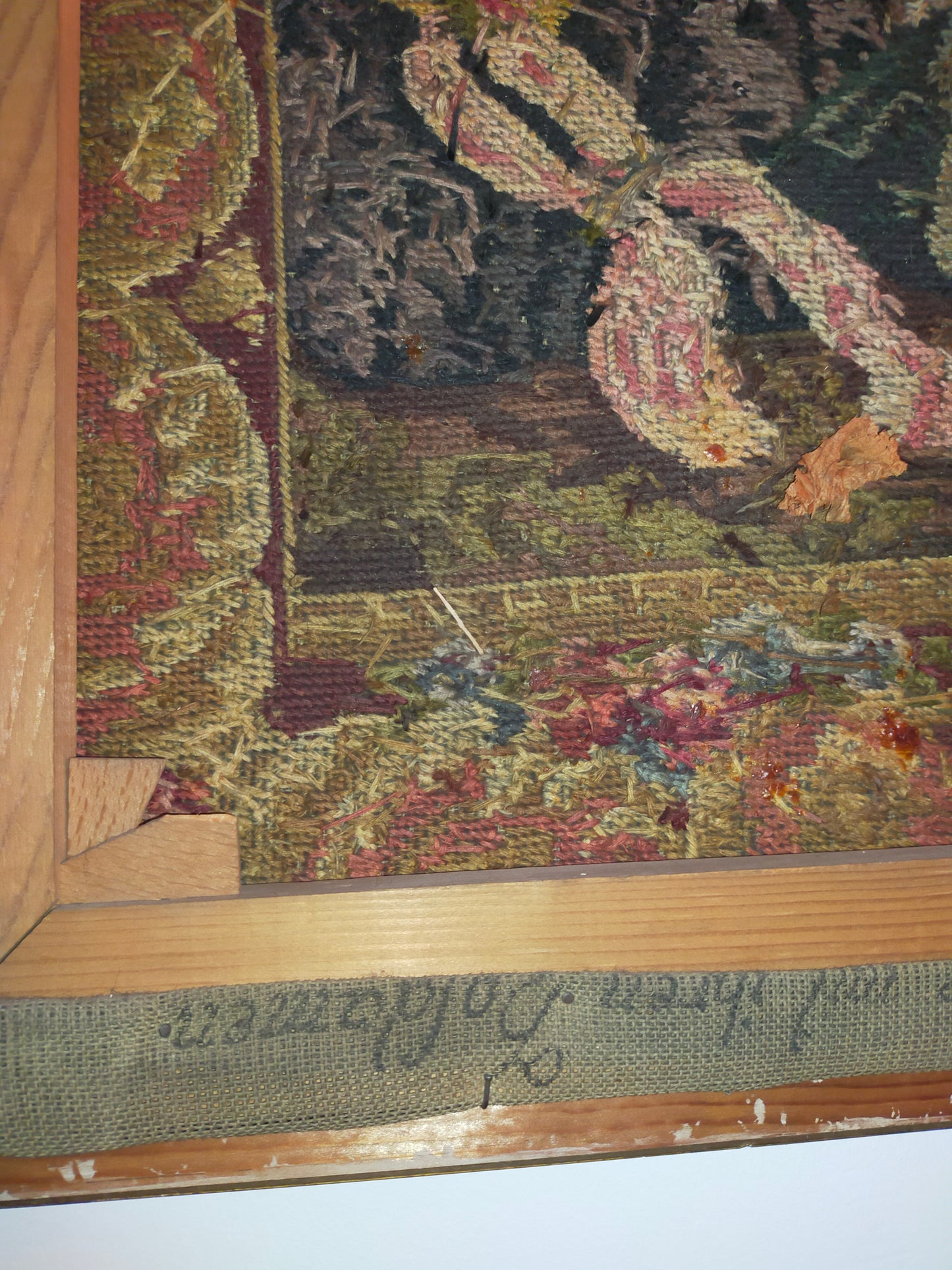 Großer Wandgobelin Elegante Damengesellschaft