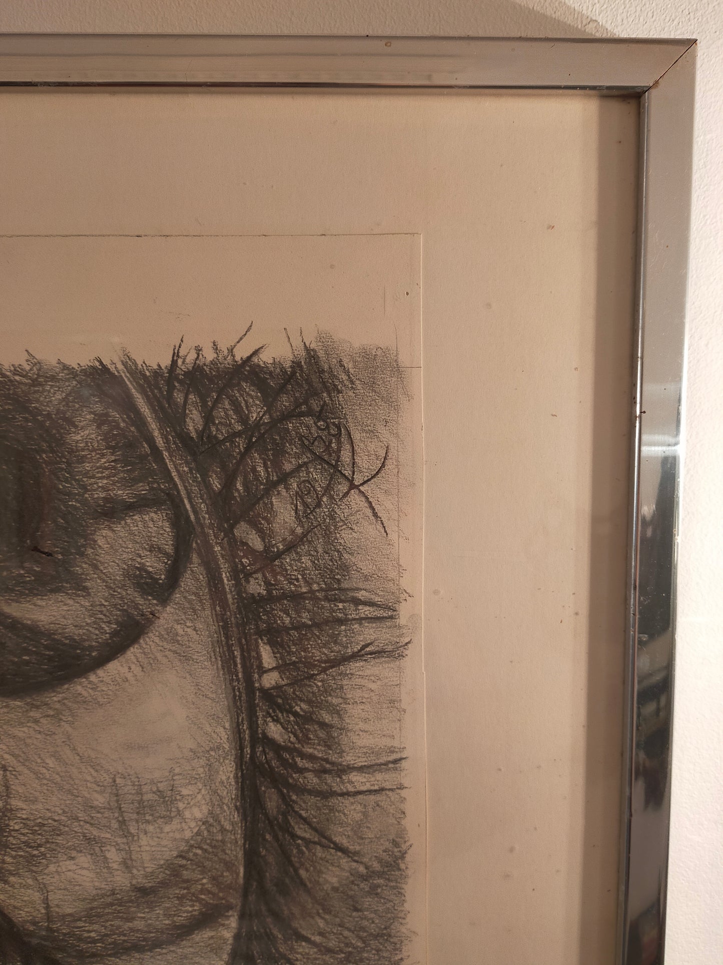 Deutsche Schule (XX) Surrealistisches Auge Kohlezeichnung / Grafik