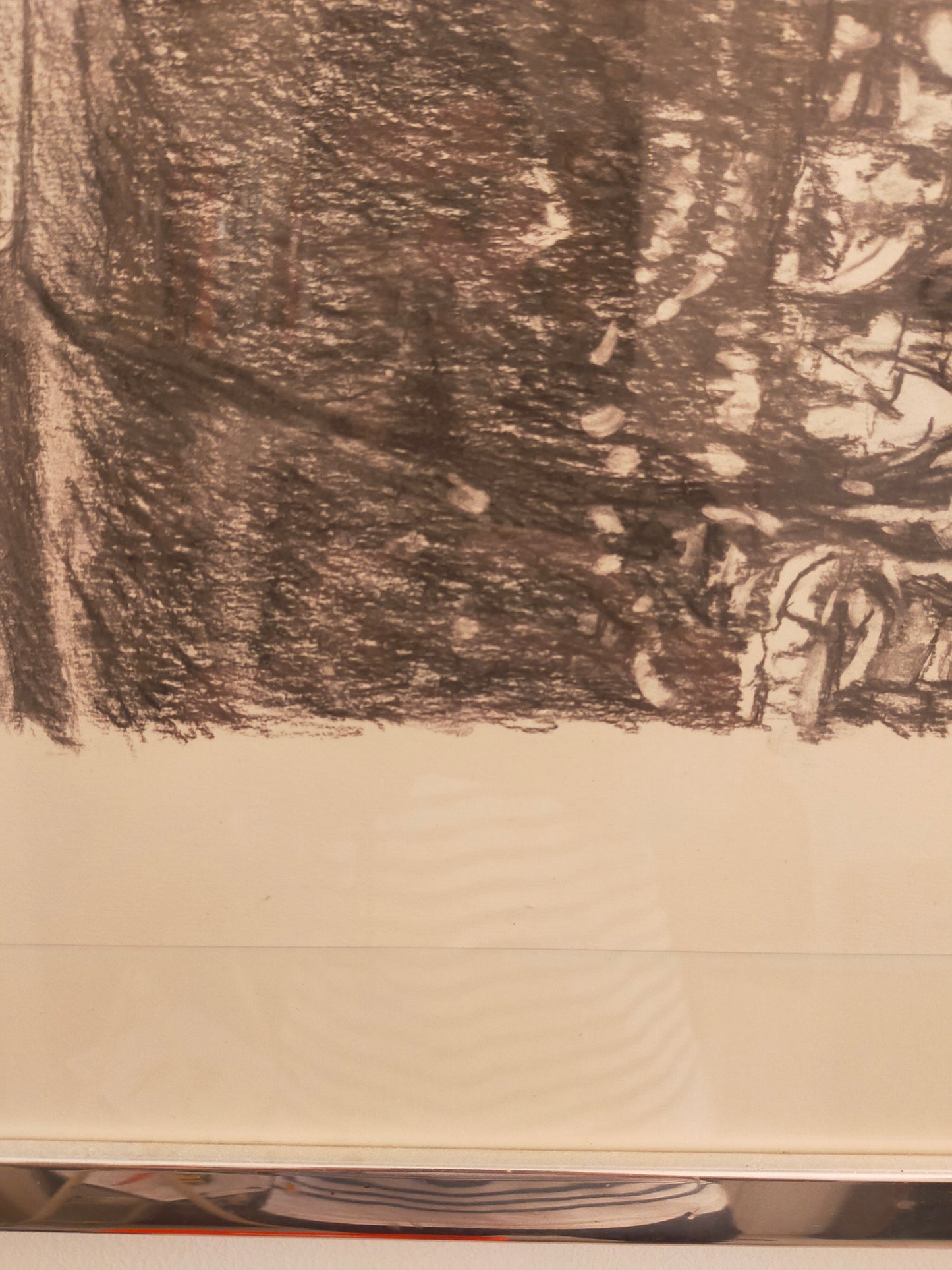 Deutsche Schule (XX) Surrealistisches Auge Kohlezeichnung / Grafik