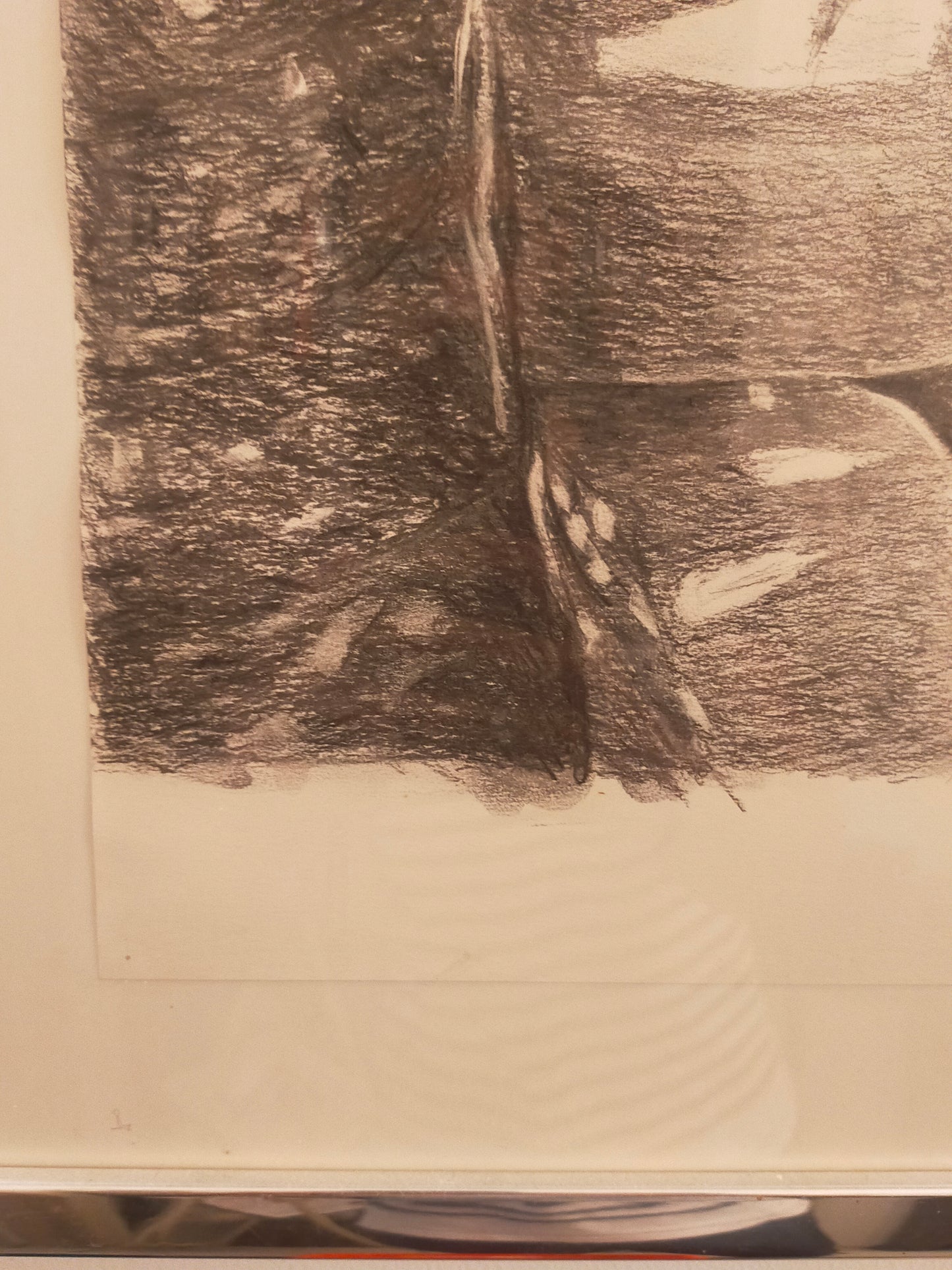 Deutsche Schule (XX) Surrealistisches Auge Kohlezeichnung / Grafik