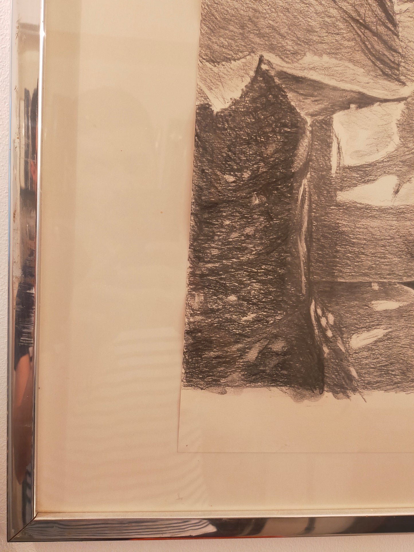 Deutsche Schule (XX) Surrealistisches Auge Kohlezeichnung / Grafik