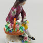Sitzendorf Porzellan Figur Kavalier mit Blumenkorb Handbemalt