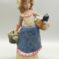Keramik Figur Mädchen mit Katze Handbemalte Vintage Dekoration