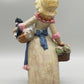 Keramik Figur Mädchen mit Katze Handbemalte Vintage Dekoration