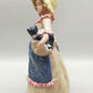 Keramik Figur Mädchen mit Katze Handbemalte Vintage Dekoration