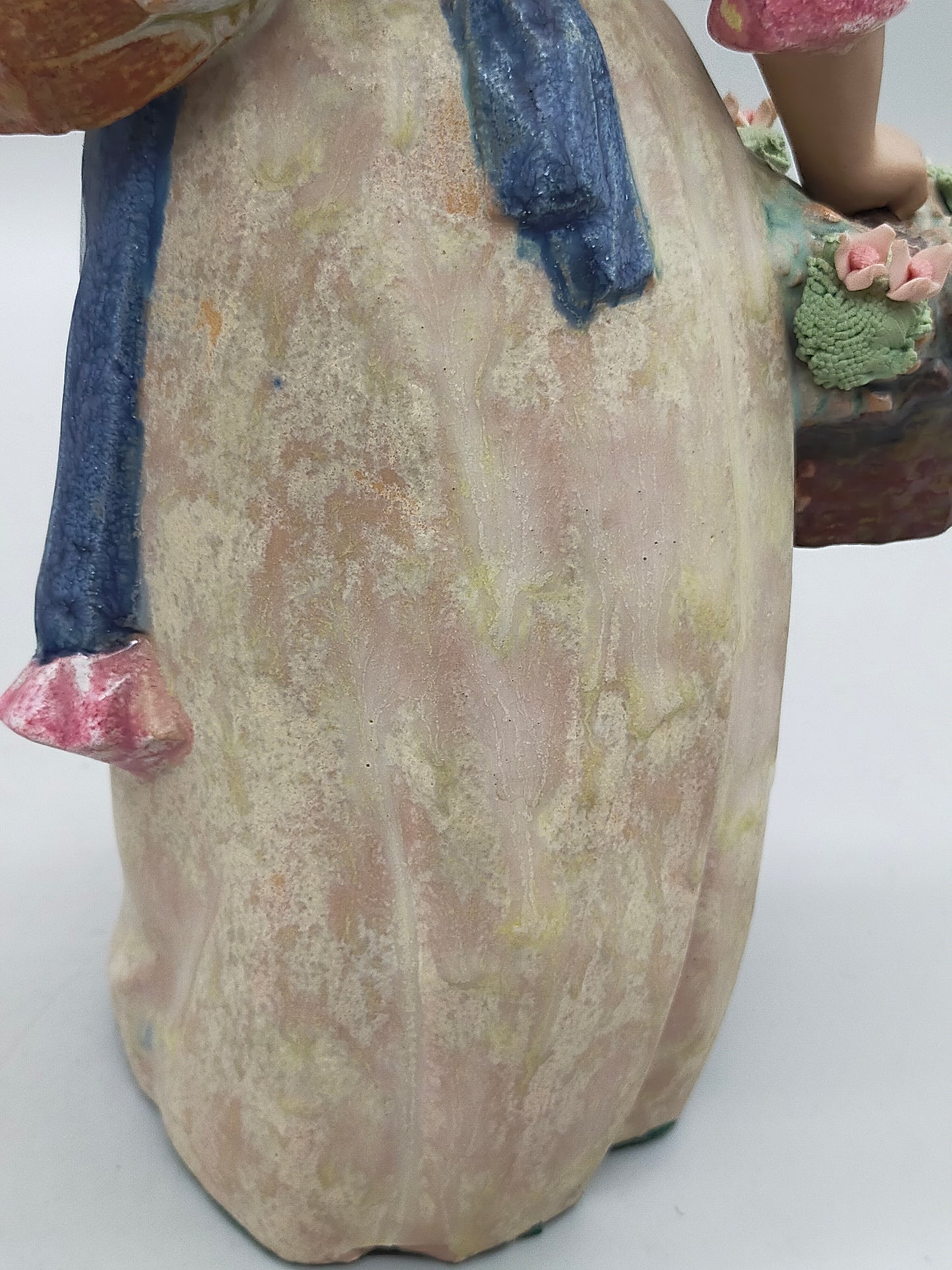 Keramik Figur Mädchen mit Katze Handbemalte Vintage Dekoration