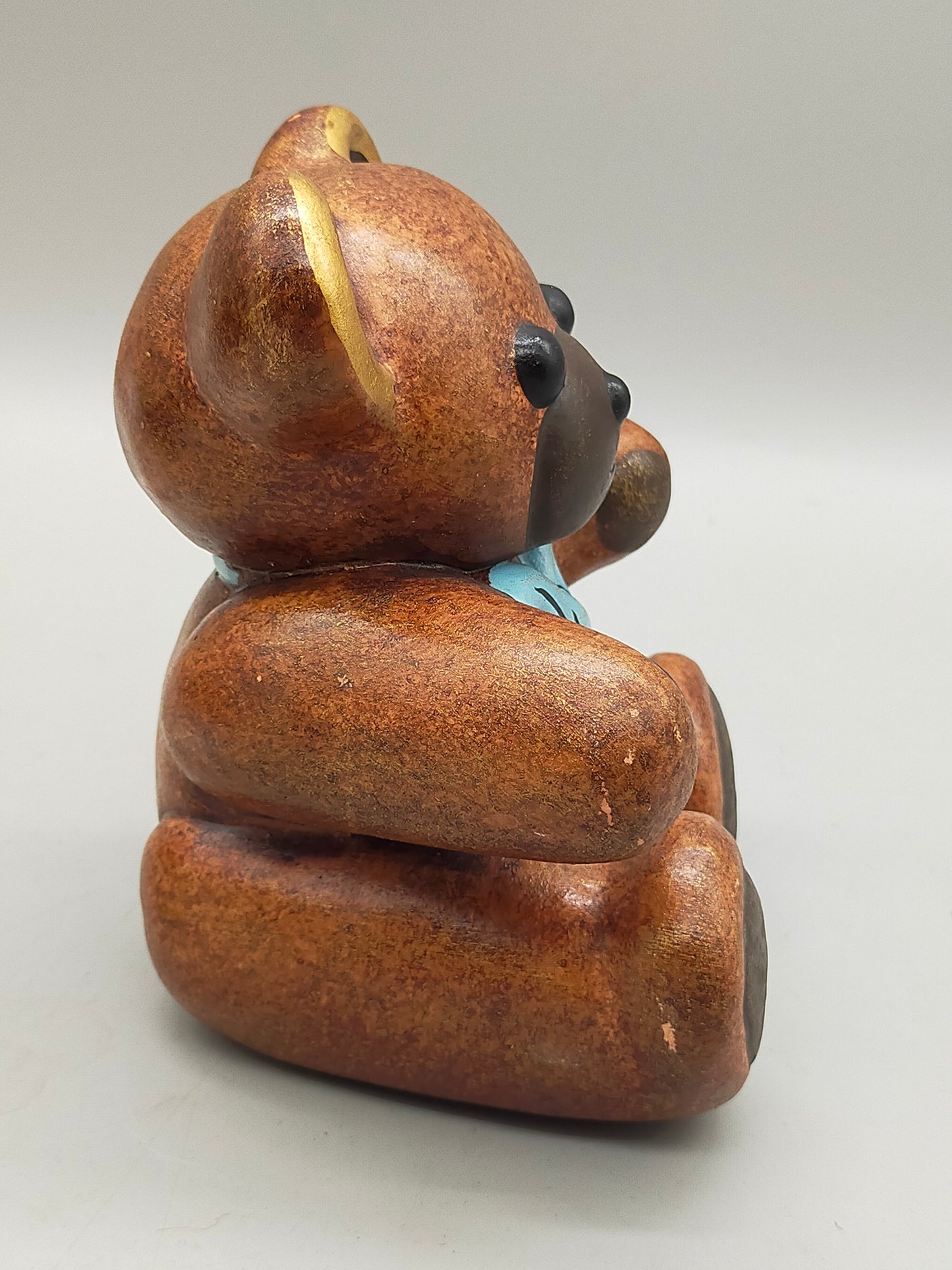 Original THUN Keramik Teddy Bär mit blauer Schleife