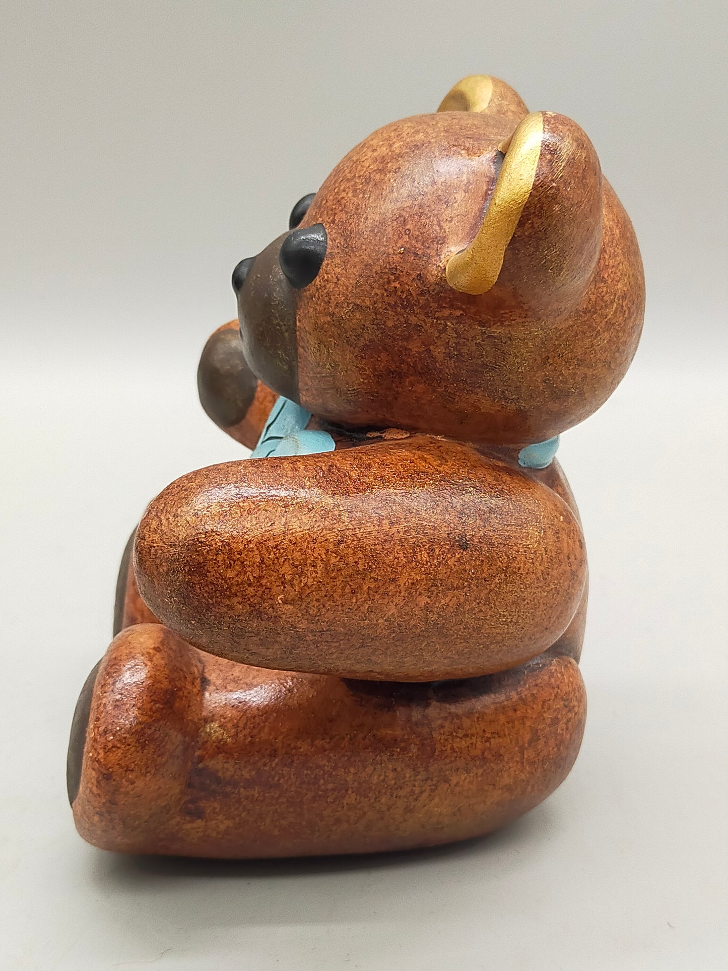 Original THUN Keramik Teddy Bär mit blauer Schleife