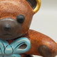 Original THUN Keramik Teddy Bär mit blauer Schleife