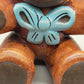 Original THUN Keramik Teddy Bär mit blauer Schleife