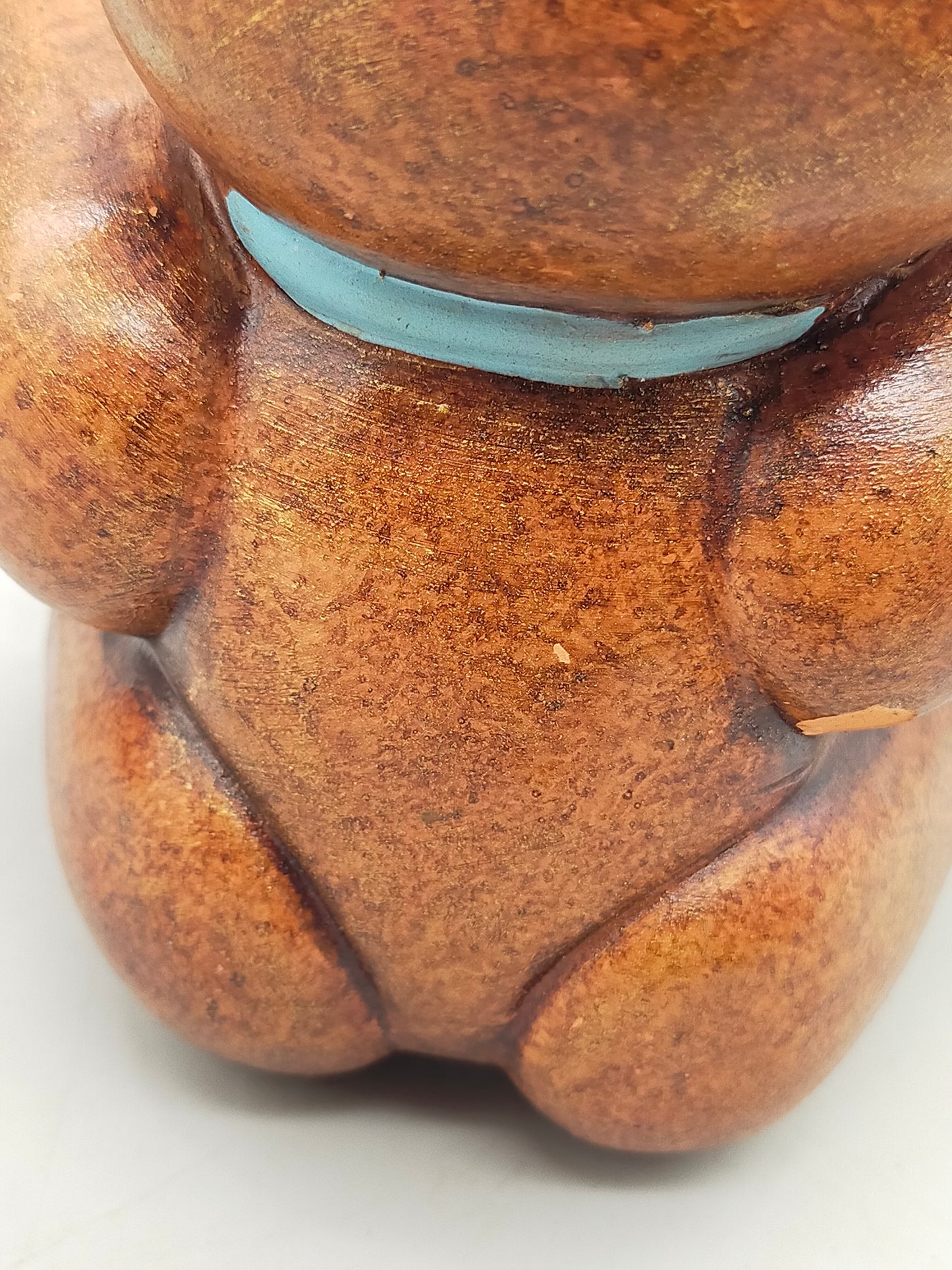 Original THUN Keramik Teddy Bär mit blauer Schleife
