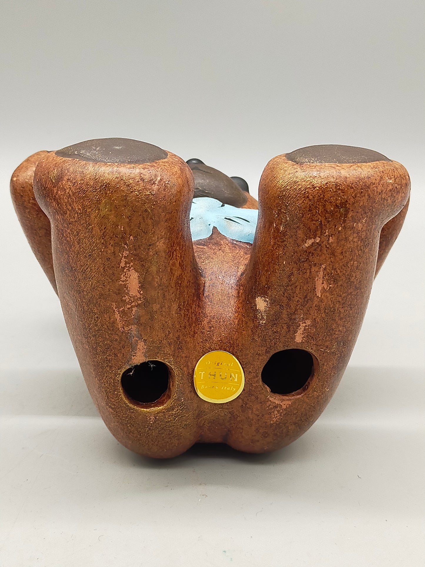 Original THUN Keramik Teddy Bär mit blauer Schleife