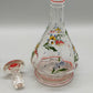 Handbemalte Vintage Glas Karaffe & Glas Florales Design