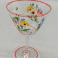 Handbemalte Vintage Glas Karaffe & Glas Florales Design