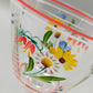 Handbemalte Vintage Glas Karaffe & Glas Florales Design